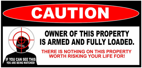 x2 Owner Armed Warning Sticker 2nd Amendment Decal Gun Firearm 5.9