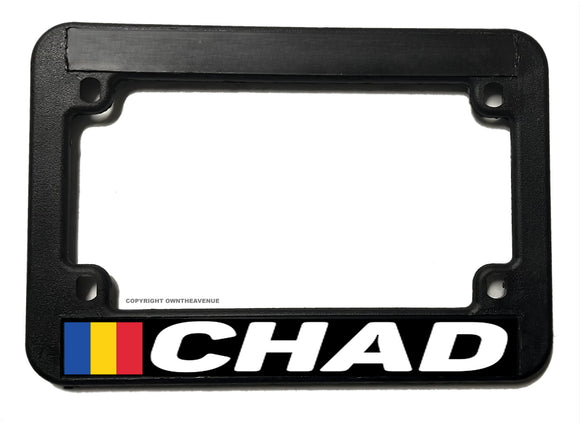 Chad World Flag Country Motorcycle License Plate Frame