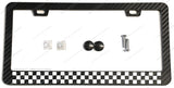 Checkered Pattern Flag For Mini Euro Race Drift Carbon Fiber License Plate Frame - OwnTheAvenue