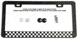 Checkered Pattern Flag For Mini Euro Race Drift Carbon Fiber License Plate Frame - OwnTheAvenue