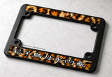 Japanese Kanji Feline Pattern Racing Motorcycle License Plate Frame