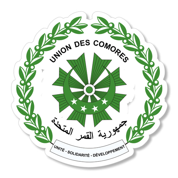 Comoros Coat of Arms Car Truck Window Bumper Laptop Cup Cooler Sticker Decal - OwnTheAvenue