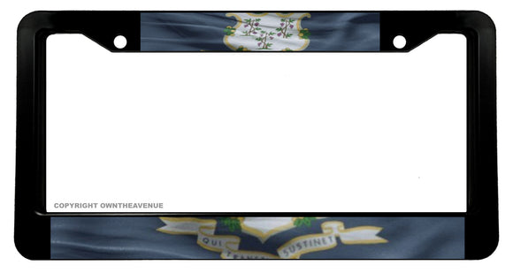 Connecticut Model 2 Wavey Original Vintage Style Flag License Plate Frame - OwnTheAvenue