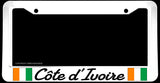 Cote d Ivoire World Country Flag White License Plate Frame - OwnTheAvenue