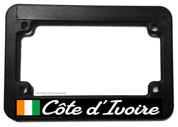 Cote d Ivoire World Country Flag V01 Motorcycle License Plate Frame - OwnTheAvenue