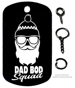 Dad Bod Squad Funny Joke Humor Model 2 - Necklace Keychain Tag