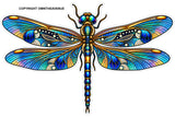 2 Pack Dragon Fly Dragonfly Mystical Style Holographic Sticker Decals 3.5"