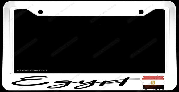 Egypt Egyptian Vintage Style Flag Race Drift White License Plate Frame - OwnTheAvenue