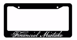 JDM Financial Mistake Tuner Racing Drifting Low Black License Plate Frame (Fm2F)