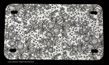 Floral Pattern Vintage Style Flowers Motorcycle Metal License Plate