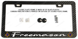 Freemason Racing Style Carbon Fiber License Plate Frame - OwnTheAvenue