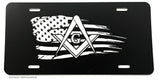 Freemason Mason Masonic USA Grunge Tattered Flag License Plate Cover - OwnTheAvenue