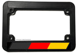 German Racing Euro Stripe Carbon Vinyl V02 Motorcycle License Plate Frame - OwnTheAvenue
