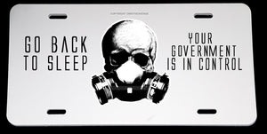Illuminati Government New World Order Gas Mask Funny Joke License Plate Cover - OwnTheAvenue