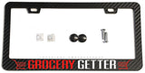 Grocery Getter JDM Racing Humor Joke V01 Carbon Fiber License Plate Frame - OwnTheAvenue