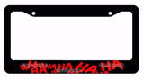 Joker Hahaha Serious Super Bad Evil Red Art Black License Plate Frame - OwnTheAvenue