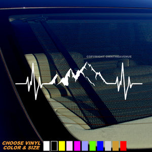 Mountain Heart Beat Outdoor Hiking Backpacking Camping Vinyl Decal Sticker - OwnTheAvenue