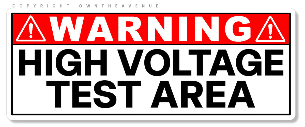 Warning Danger High Voltage Test Area Safety Sign Vinyl Sticker Decal