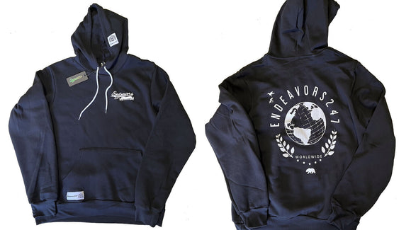 World Wide Black Hoodie Double Hem Endeavors247