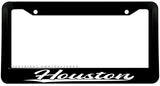 Houston Black License Plate Frame - OwnTheAvenue