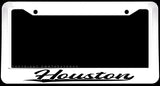 Houston White License Plate Frame - OwnTheAvenue