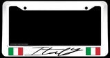 Italy Italian World Country Flag Euro Racing White License Plate Frame - OwnTheAvenue