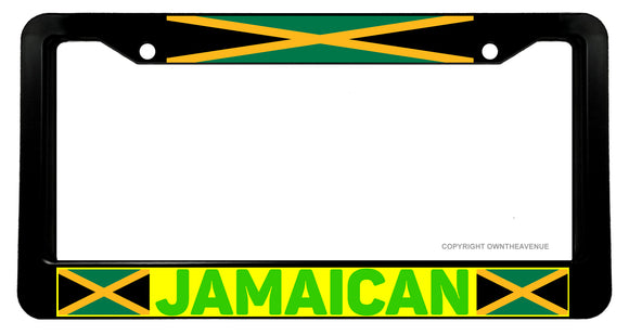 Jamaican Flag Jamaica Yellow V01 Car Truck License Plate Frame - OwnTheAvenue