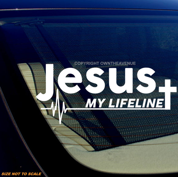 Jesus - My Lifeline Heart Beat Love Christian Religious Sticker Decal
