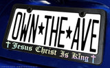 Jesus Christ Is King Christian Religious Oil Slick Hologram License Plate Frame - OwnTheAvenue