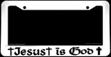 Jesus Is God Christian Religious White License Plate Frame - OwnTheAvenue