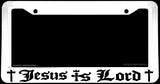 Jesus Is Lord Christian Christ Religious White License Plate Frame - OwnTheAvenue
