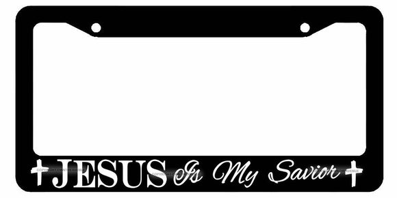 Jesus Is My Savior Christian Cross License Plate Frame