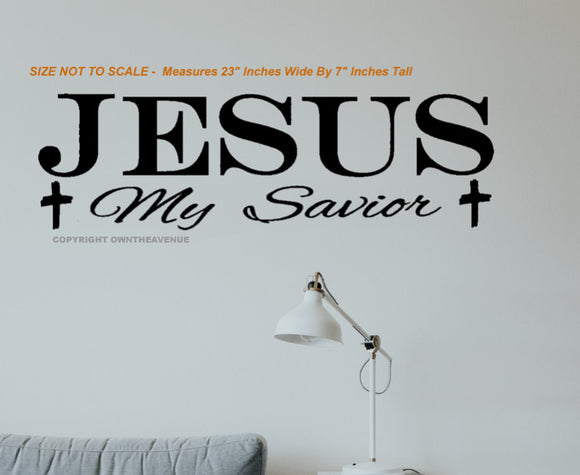 Jesus - My Savior Christian Cross Christ Religious Wall Decor Decal