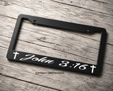 John 316 Bible Verse Christian Christ Religious Tattered Cross License Plate Frame