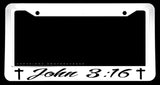 John 316 Bible Verse Christian Christ Religious White License Plate Frame