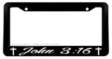 John 316 Bible Verse Christian Christ Religious Tattered Cross License Plate Frame