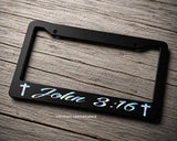 John 316 Bible Verse Christian Christ Religious Holographic License Plate Frame