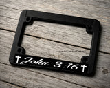 John 3:16 Christian Christ Jesus Religious Cross Motorcycle License Plate Frame