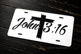John 3:16 Bible Christian Christ Jesus Religious White Metal License Plate
