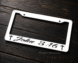 John 316 Bible Verse Christian Christ Religious White License Plate Frame