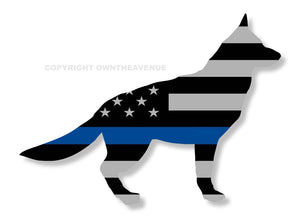 K9 Police Dog Blue Color Flag Subdue Car Truck Window Bumper Laptop Sticker Decal 4"