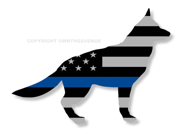 K9 Police Dog Blue Color Flag Subdue Car Truck Window Bumper Laptop Sticker Decal 4