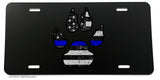 K9 Paw Blue Tattered Subdued Blue Colored Flag USA Flag Support Police License Plate Cover - OwnTheAvenue