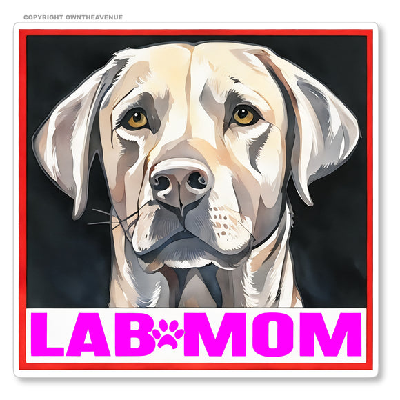 Lab Mom Labrador Retriever Pet Dog Vintage Style Vinyl Sticker 3.5