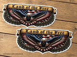 2Pcs Land of The Free Bald Eagle USA American Flag Colors Sticker Decal 5" Inches - OwnTheAvenue