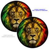 2Pcs Lion Rastafarian Rasta African Lion Model V01 Vinyl Decal Stickers 4.25" Each - OwnTheAvenue