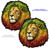 2Pcs Lion Rastafarian Rasta African Lion Vinyl Decal Stickers 4.25" Each - OwnTheAvenue