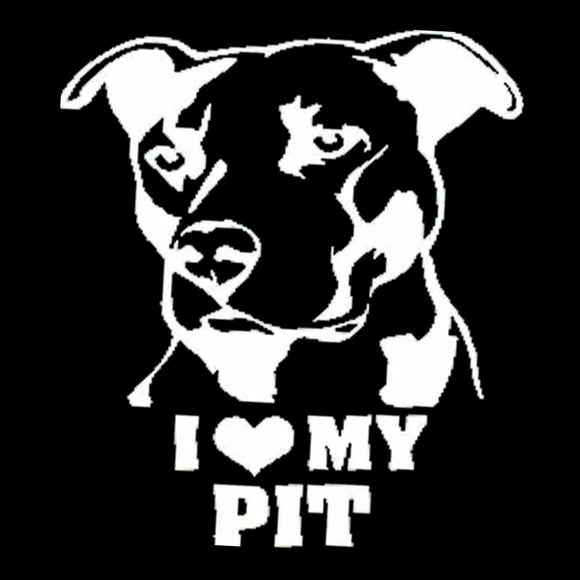 I Love My Pit Decal Sticker Car Window Bumper Wall I Love My Rescue Dog 4