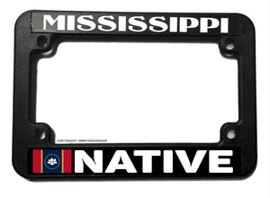 Mississippi Native Flag Motorcycle License Plate Frame