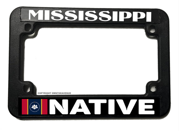 Mississippi Native Flag Motorcycle License Plate Frame